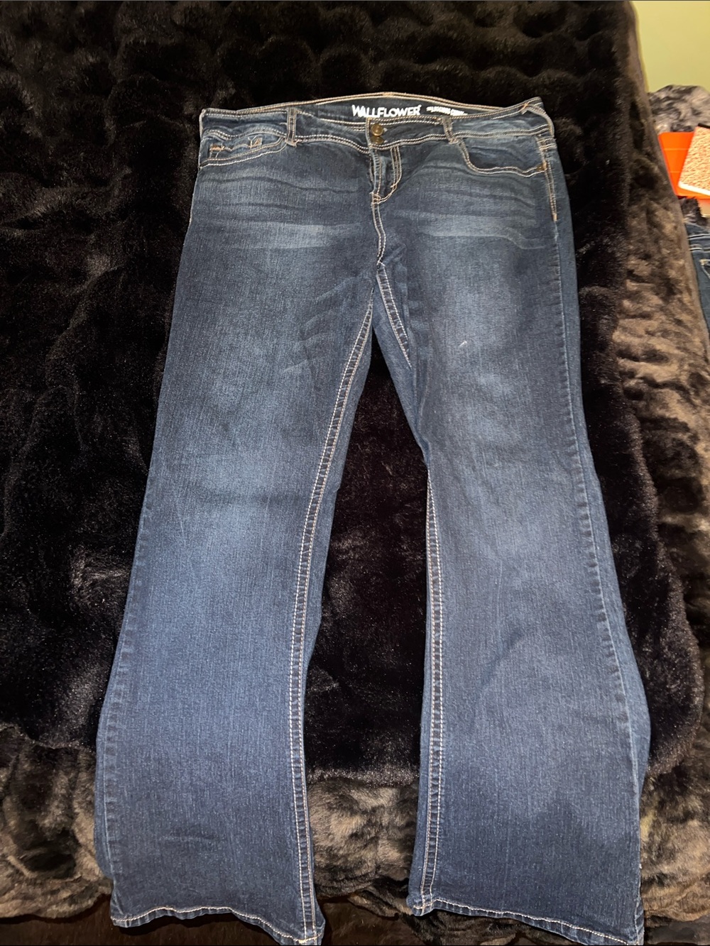 Wallflower Women's Dark Indigo Flare Jeans